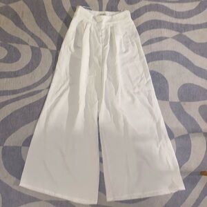 2 Pc White Top and Trouser Set